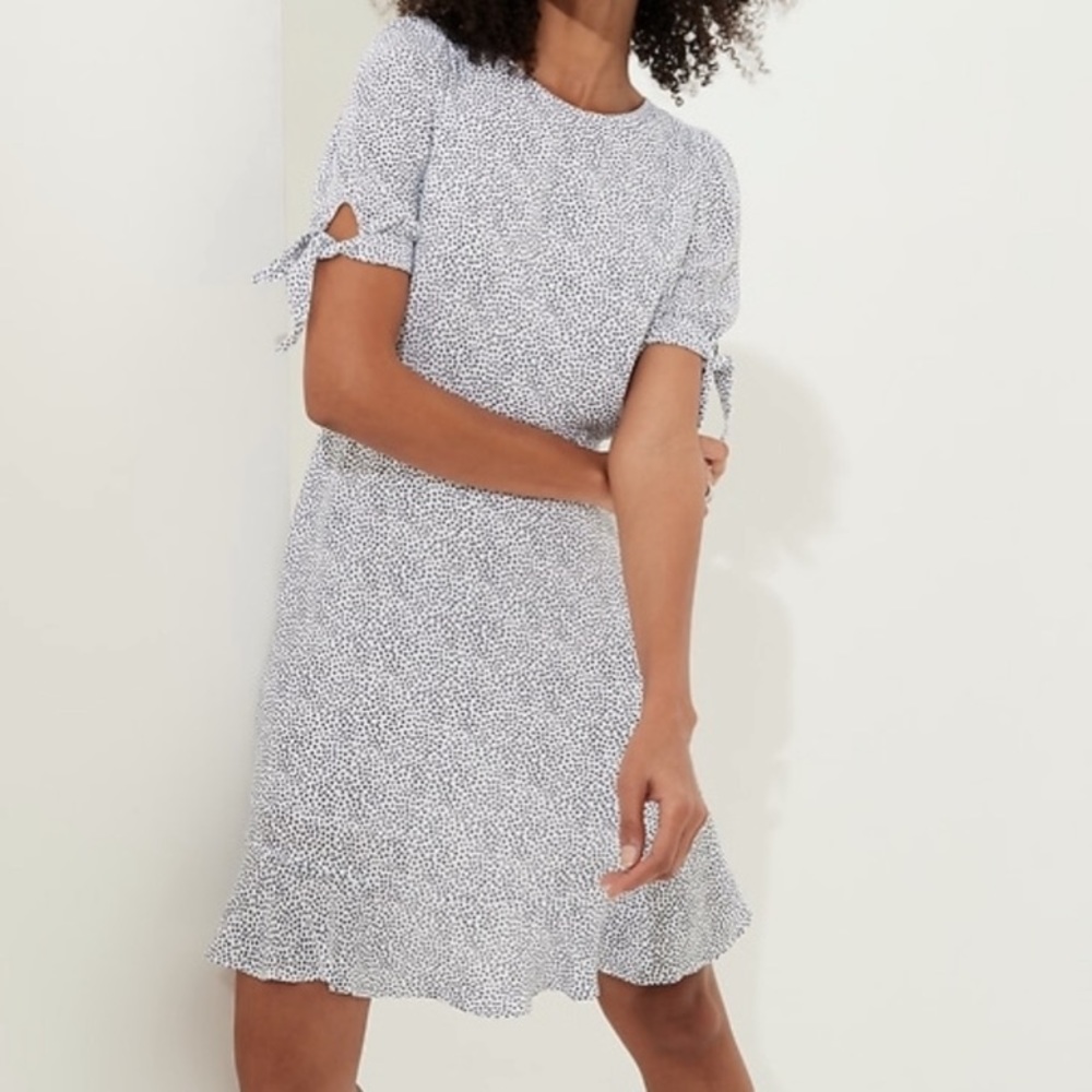 NEW WITH TAGS Banana Republic Puff Sleeve Mini Dot Dress